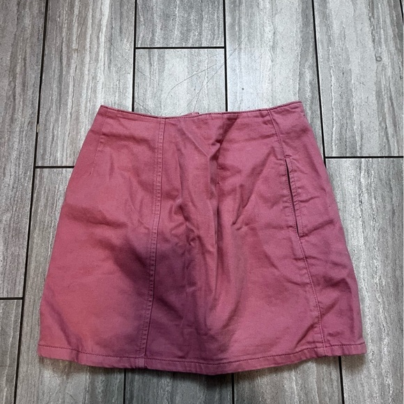TopShop Womens Pink Button Front Mini Skirt Size 4 - Picture 4 of 5